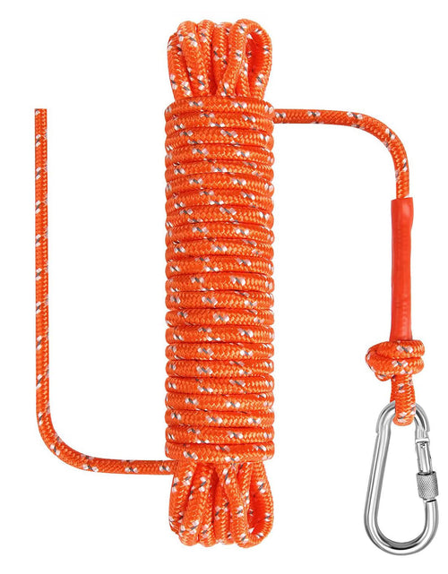 Load image into Gallery viewer, Dokumaru 8mm x 10m Outdoor Rope with Hook Orange Marine Camping Hiking
