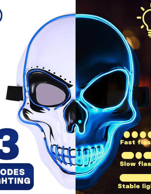 Load image into Gallery viewer, Waipfaru Halloween Scream Mask with Gloves Blue 2PCS Plastic
