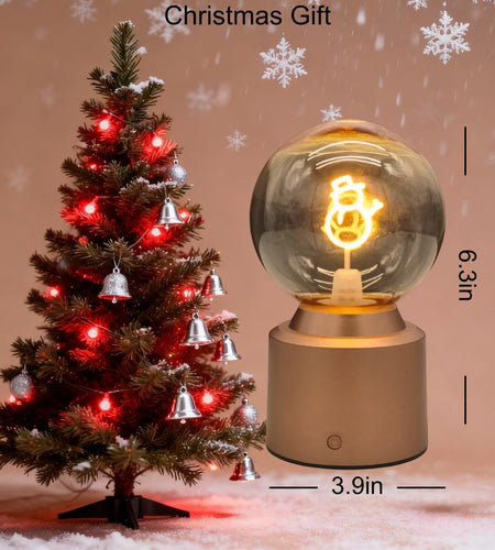 ytydo Cordless LED Table Lamp Snowman Rechargeable Small Christmas Decor