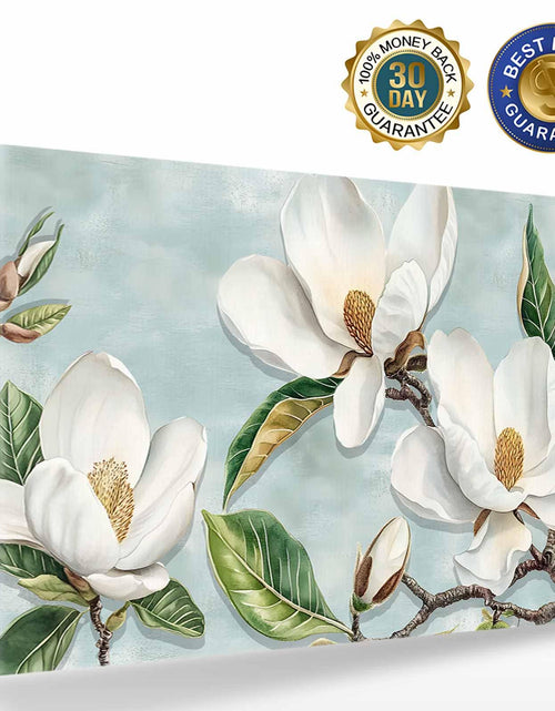 Load image into Gallery viewer, Prime Leader Vintage Framed Canvas Art White Magnolia Flower 12x18
