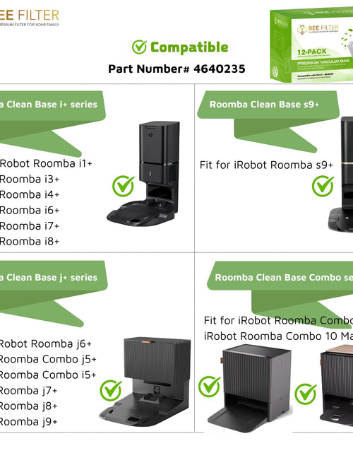 Load image into Gallery viewer, Bee Filter Vacuum Bags for iRobot i s j Series Roomba - 12 Count

