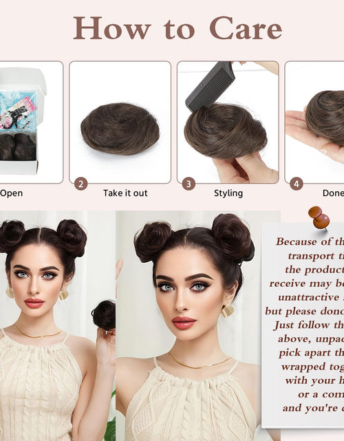 Load image into Gallery viewer, BOGSEA Space Buns Hair Pieces 2PCS Mini Claw Clip 27/613# Color
