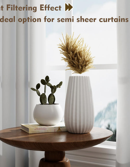 Load image into Gallery viewer, ZWARMY Kitchen Tier Curtains 84x40in White Semi Light Filtering 2Pcs
