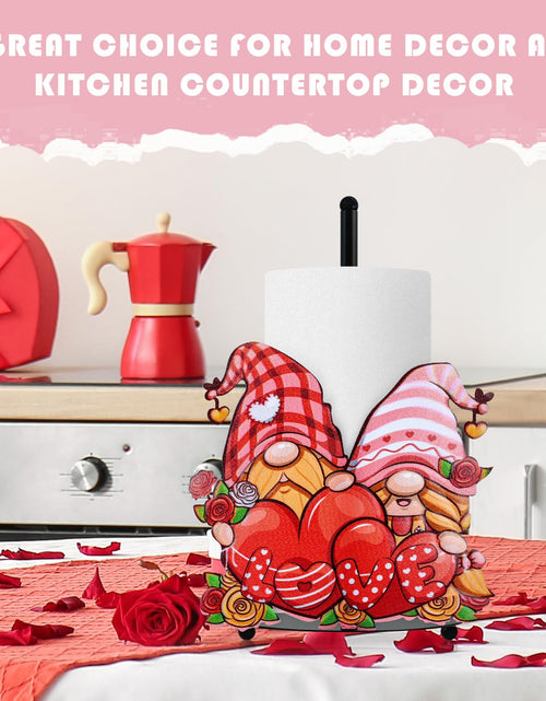 Load image into Gallery viewer, YLOLUL Valentine's Day Metal Paper Towel Holder Large Countertop Stand
