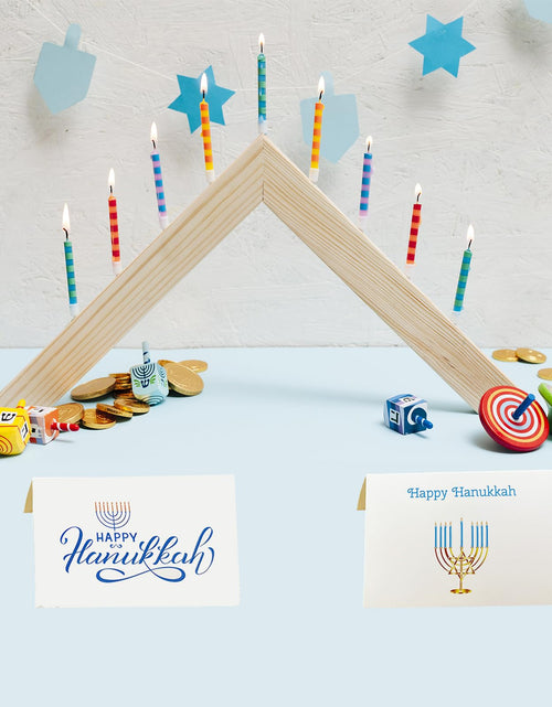 Load image into Gallery viewer, Qpout 12 PCS Hanukkah Cards with Envelopes Stickers Monochrome C Style
