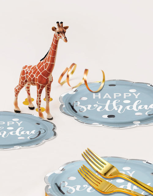 Load image into Gallery viewer, LeZakaa Birthday Paper Plates Set 50pcs 7 &amp; 9 Inch Happy Birthday Balloon
