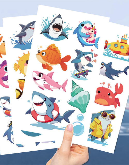 Load image into Gallery viewer, SBOBUY Shark Temporary Tattoos 10 Sheets Birthday Party Supplies Green
