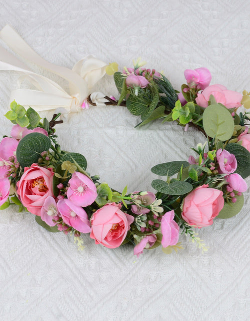Load image into Gallery viewer, European and American style brides, sweet flower garlands, hair accessories, photography, photography, travel, hairbands, super fairy wedding dresses, dress accessories
