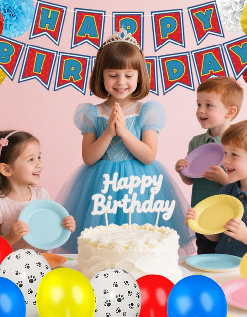 Load image into Gallery viewer, TRBSXRT Cartoon Birthday Decorations Gold Red Blue Foil Fringe Curtains Balloons
