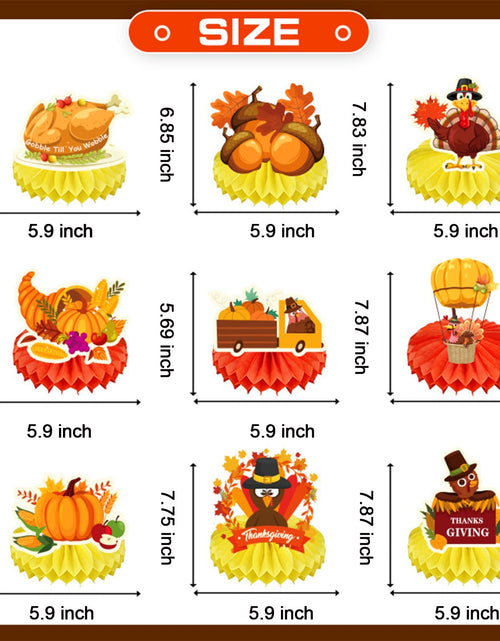 Load image into Gallery viewer, Qpout 9-Piece Thanksgiving Fall Party Table Centerpiece Decorations

