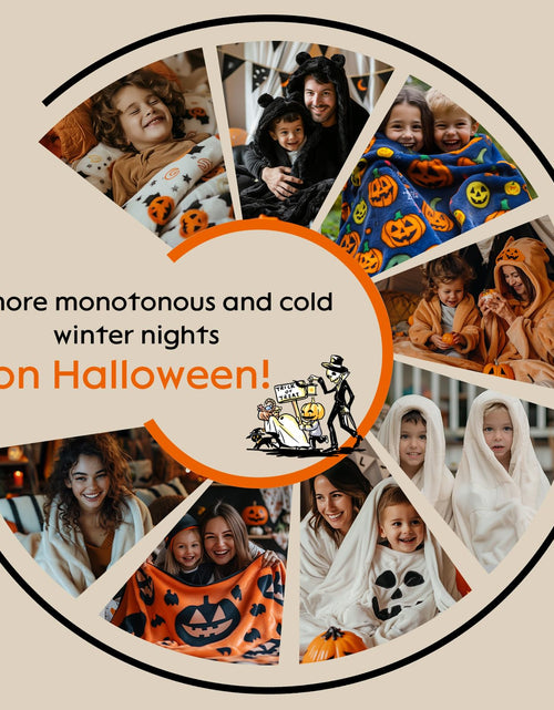 Load image into Gallery viewer, SE SOFTEXLY Ghost Halloween Reversible Pumpkin Fleece Throw Blanket 50x70
