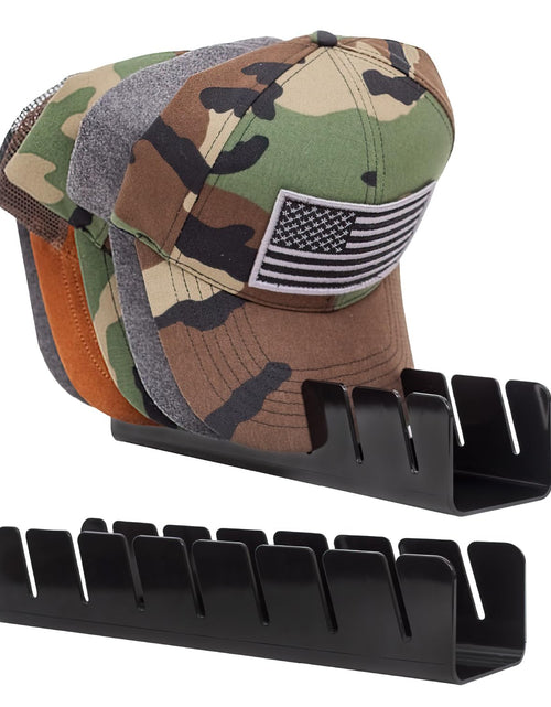 Load image into Gallery viewer, LOS ANGELES HAT CO INC Baseball Hat Organizer 14 Caps 2 Pcs Black

