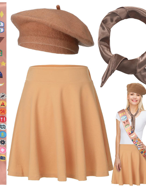 Load image into Gallery viewer, Shinymoon Halloween Scout Costume Set 4 Pcs Dark Camel Small Size
