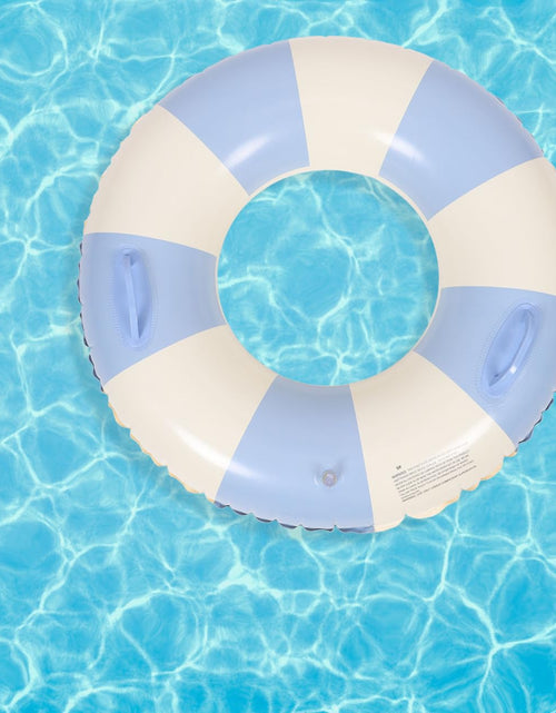 Load image into Gallery viewer, Garneck Inflatable Swimming Ring 32.3'' Retro Striped Blue PVC Adult Float
