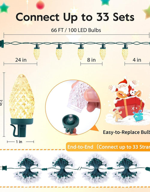 Load image into Gallery viewer, Brightown C9 LED Christmas String Lights 66ft 100 LED Warm White
