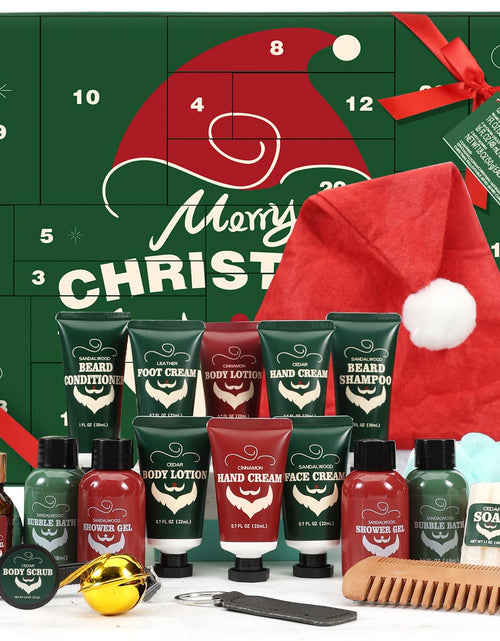 Load image into Gallery viewer, Rinse &amp; Robust Advent Beauty Calendar 2025 Beard Care Kit 24 Days Red
