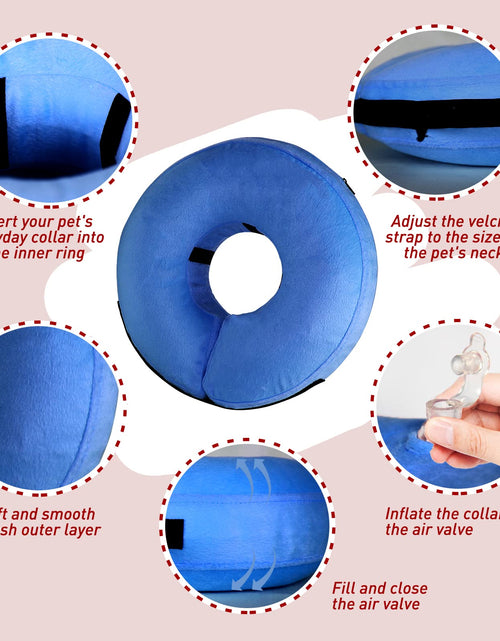 Load image into Gallery viewer, Tonqixope Inflatable Dog Cone Collar Soft Protective Donut Collar Blue XL

