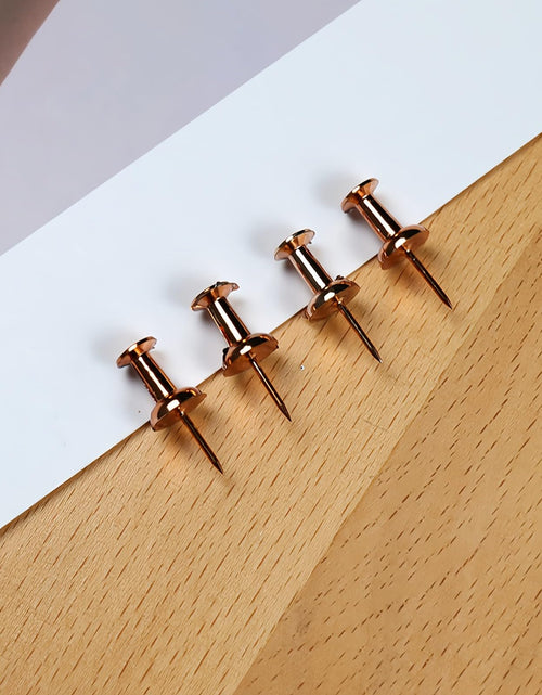 Load image into Gallery viewer, Bomeirc Rose Gold Push Pins 100pcs Double Headed Decorative Tacks with Box
