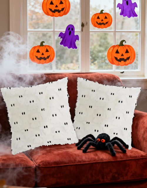 Load image into Gallery viewer, yaenoei Halloween Ghost Pillow Covers 18x18 Beige Set of 2
