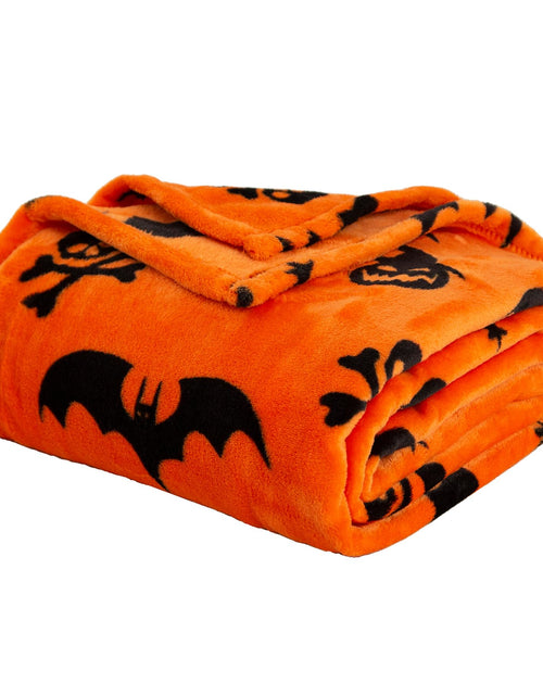 Load image into Gallery viewer, SE SOFTEXLY Ghost Halloween Reversible Pumpkin Fleece Throw Blanket 50x70
