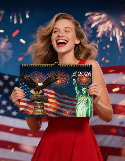 Load image into Gallery viewer, Zluiaza 250th Anniversary American Patriotic 2026 Spiral Wall Calendar Vintage
