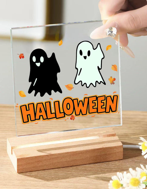 Load image into Gallery viewer, YouerCrystal Halloween Sign Colorful Glass Ghost Decor 3.94 Inch
