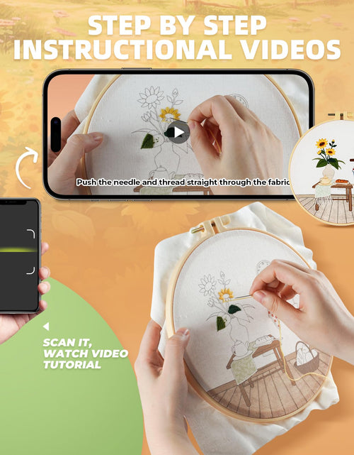 Load image into Gallery viewer, 4 Pack Beginner Embroidery Kits DIY Starter Kit w Hoop Threads Tools
