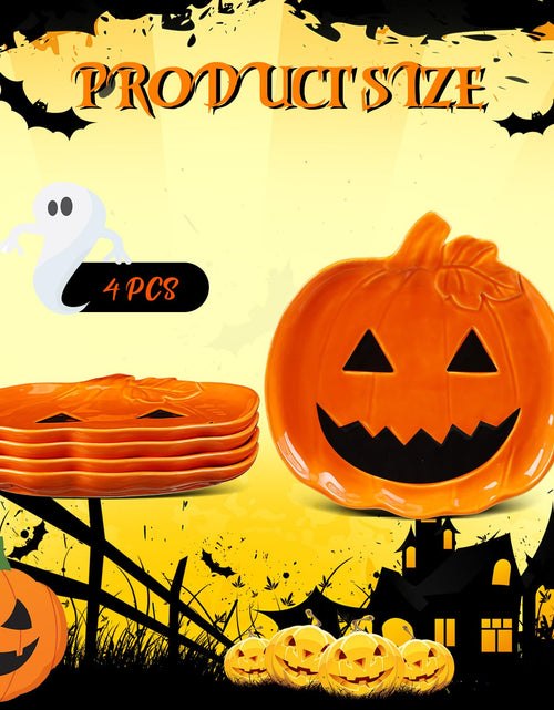 Load image into Gallery viewer, LemonRoad Halloween Ceramic Pumpkin Candy Dishes 7.87'' Orange 4 Pcs
