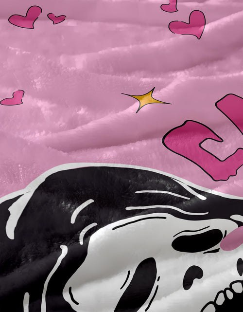 Load image into Gallery viewer, LOSIVISHE Halloween Flannel Throw Blanket Pink Ghost Pattern 50x70 in
