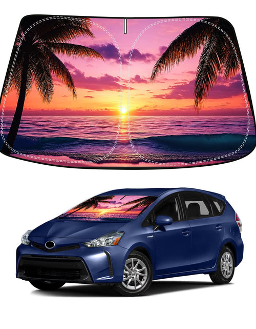 Load image into Gallery viewer, Sunset Beach Windshield Sun Shade for Toyota Prius Hatchback 2016-22 Foldable
