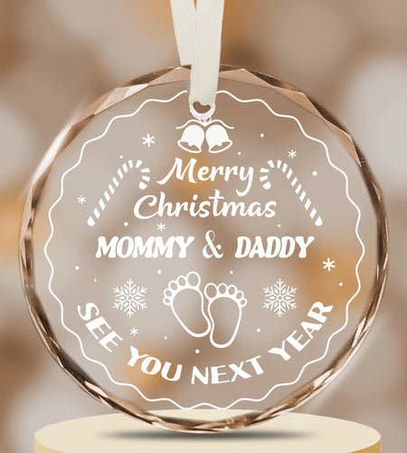 Vorruil Expecting Baby Pregnancy Announcement Heart Glass Ornament 1 Pc
