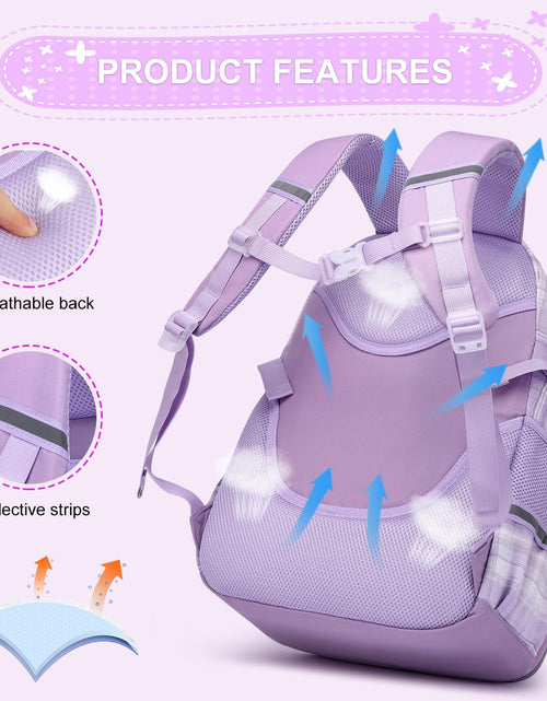 Load image into Gallery viewer, KEBEIXUAN Backpack Set 3PCS School Lunch Box Pencil Case Pink 11.81x7.87x17.32
