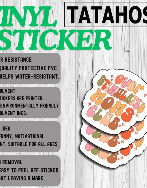 Load image into Gallery viewer, TATAHOS Overstimulated Moms Club Vinyl Stickers 3"x2.8" 3Pcs Waterproof
