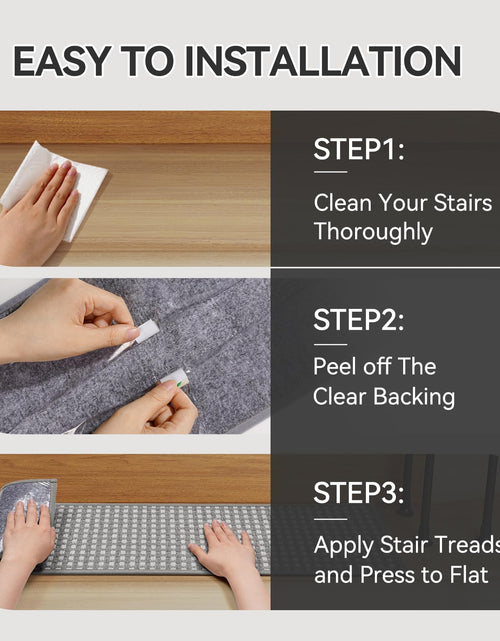 Load image into Gallery viewer, YDKGL 4PC Non-Slip Peel &amp; Stick Stair Treads 8x30 Brown Chenille
