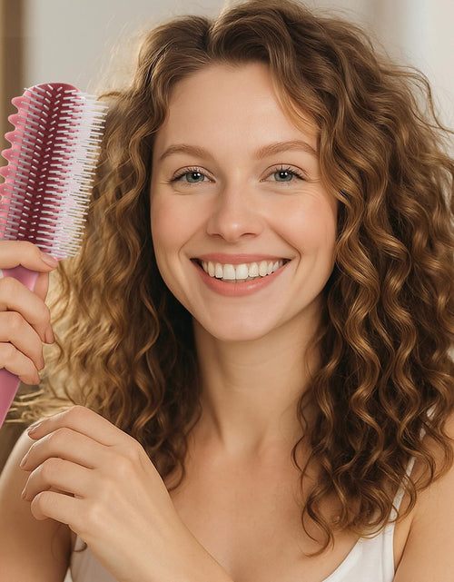 Load image into Gallery viewer, AM 8:00 Curly Hairbrush Curl Defining Voluming Styling Tool Pink
