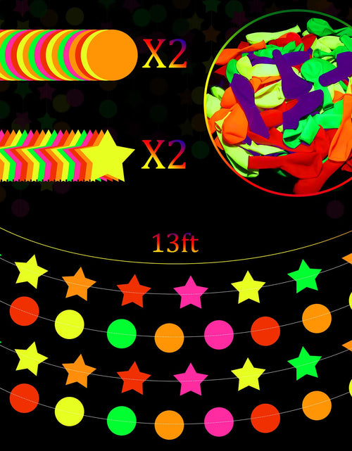 Load image into Gallery viewer, Sumind Halloween Neon Balloon Arch Kit 100 Pcs 53ft Glow Black Light Polka Dot
