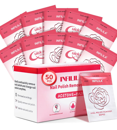 BestBy10/26 NXJ INFILILA Nail Polish Remover Pads Big Size 50 PCS