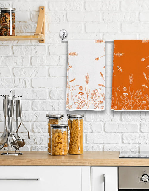 Load image into Gallery viewer, Rvsticty Fall Kitchen Towels Set 2, Floral Orange 18x26'' Thanksgiving Harvest
