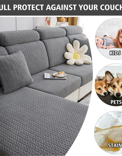 Load image into Gallery viewer, Disayu Sofa Couch Cover Stretch Washable Slipcover Beige Large Double Seat
