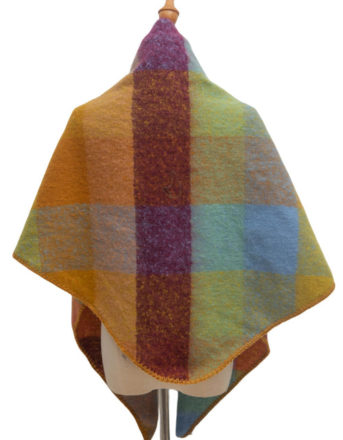 Load image into Gallery viewer, Wander Agio Women Shawl Winter Wrap Cashmere Plaid Scarf Yellow Blue Pink 6
