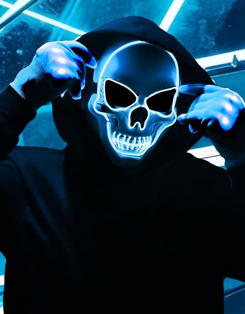 Load image into Gallery viewer, Waipfaru Halloween Scream Mask with Gloves Blue 2PCS Plastic
