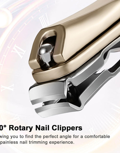Load image into Gallery viewer, ILLFER Toe Nail Clippers 360° Rotating Long Handle Gold Stainless Steel
