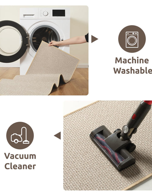 Load image into Gallery viewer, AMOAMI Kitchen Mat Rug Non Slip Machine Washable 20x47 Light Tan
