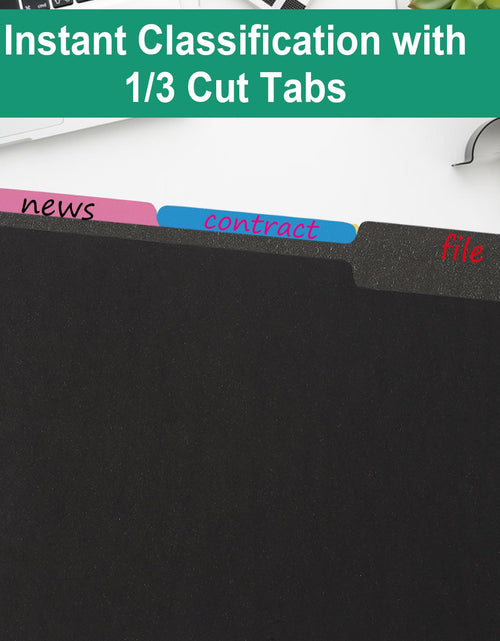 Load image into Gallery viewer, pmybupo 18-Pack Black Letter Size File Folders 1/3 Cut Tab Paper
