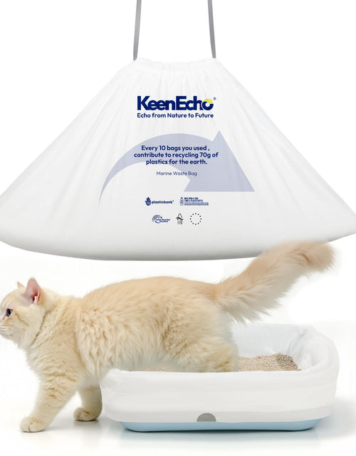 Load image into Gallery viewer, KeenEcho Cat Litter Box Liners Drawstring Large 20 Count Recycled Plastic

