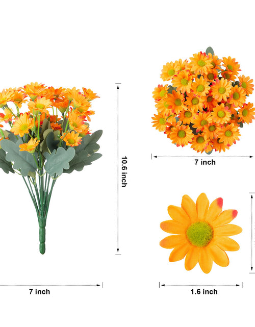 Load image into Gallery viewer, INSPRING Daisy Artificial Outdoor Silk Flowers 6 Bundles Orange UV Resistant
