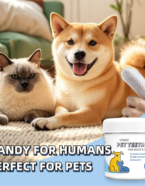 Load image into Gallery viewer, Opdent Dog Teeth Cleaning Wipes No-Rinse Dental Finger Wipes 50 pcs Unscented
