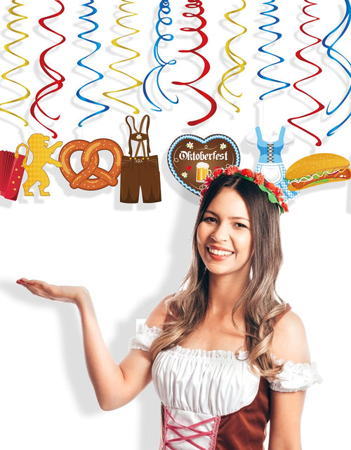 Load image into Gallery viewer, Generic Munich Oktoberfest Swirl Decorations Gold PVC Party Hanging Streamers
