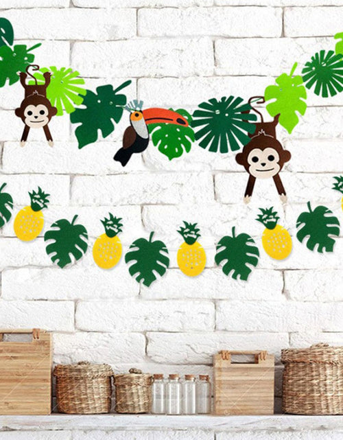 Load image into Gallery viewer, Leyhooney Christmas Jungle Felt Decor Set Tropical Toucan Monkey Palm Leaf
