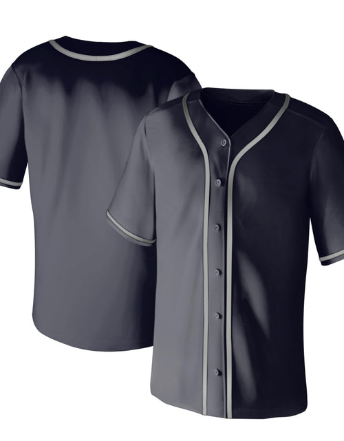 Load image into Gallery viewer, Aizqaoalk Baseball Jersey Men Short Sleeve Button Down Black Size 3X-Large
